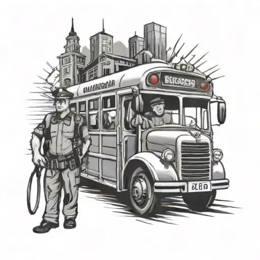 locksmith, police, bus driver tattoo design idea