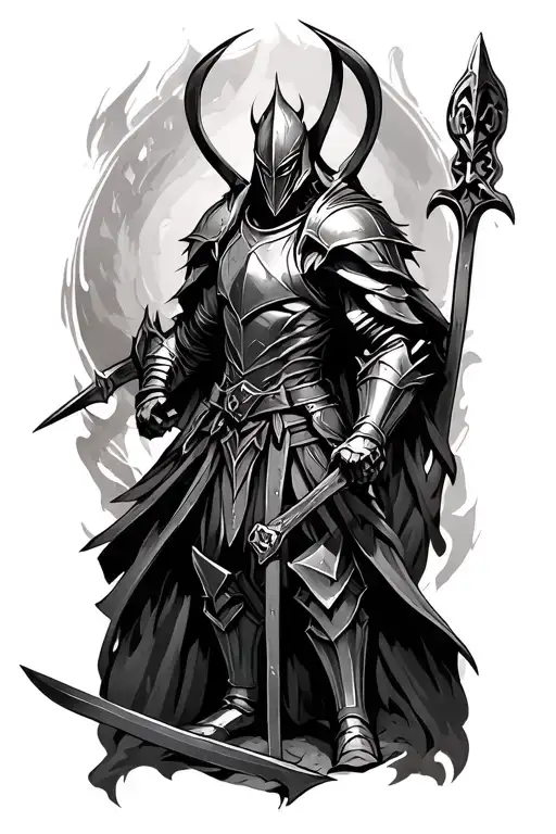 Knight Artorias defending Sif tattoo design idea