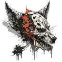 Wolf skull tattoo design idea