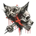 Wolf skull tattoo design idea