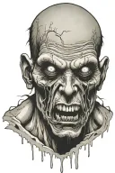 zombie head tattoo design idea