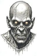 zombie head tattoo design idea