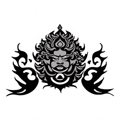 7 lucky gods symbol tattoo design idea