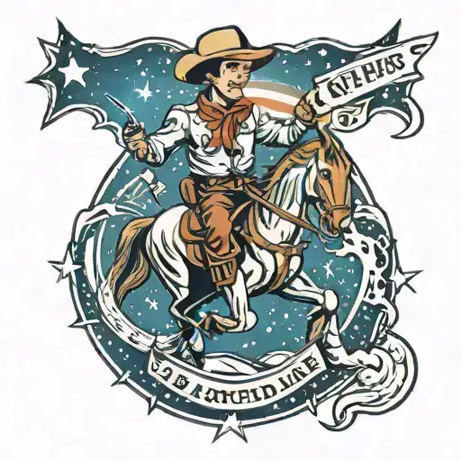 cowboy in space themed tattoo tattoo design idea