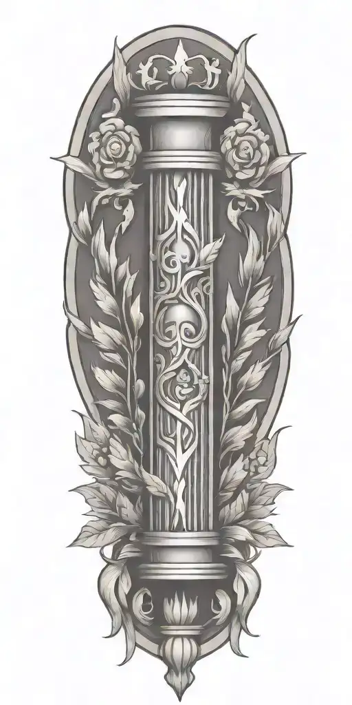 hebrew pillar of fire and pillar of cloud background, with olive branches tattoo design idea