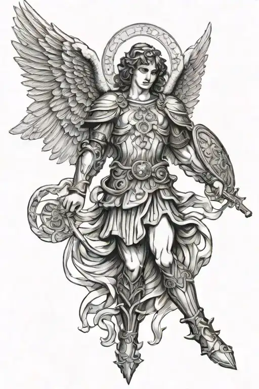 saint michael archangel tattoo design idea