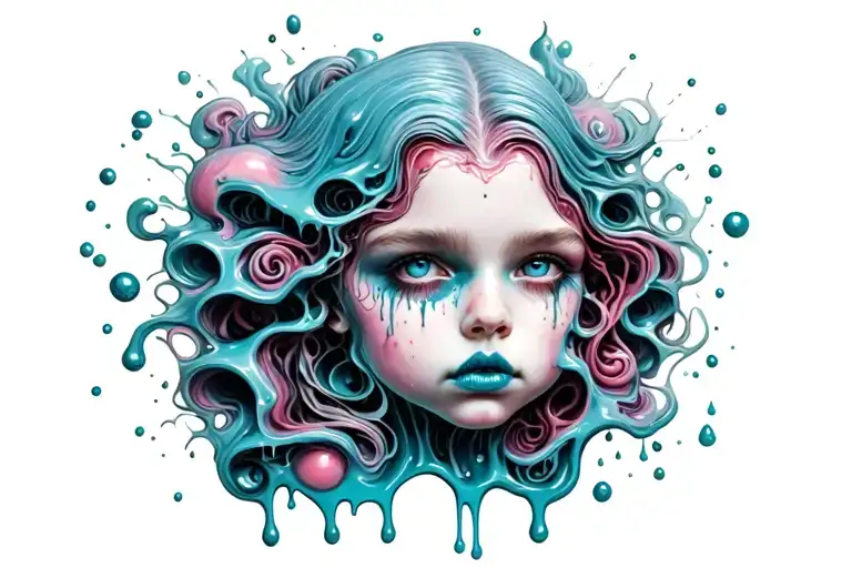slime dripping tattoo design idea