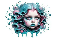 slime dripping tattoo design idea