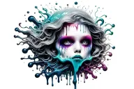 slime dripping tattoo design idea