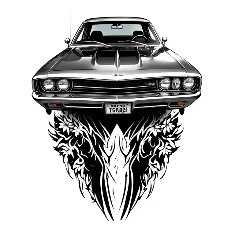 70 dodge charger tattoo design idea