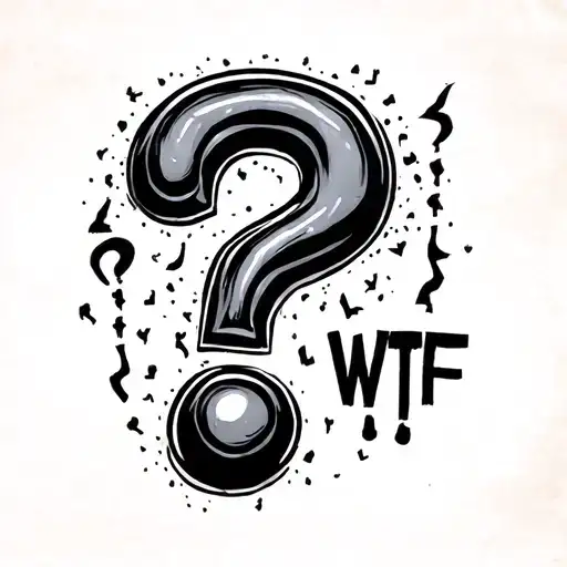 wtf is happening in the shape of a question mark  tattoo design idea