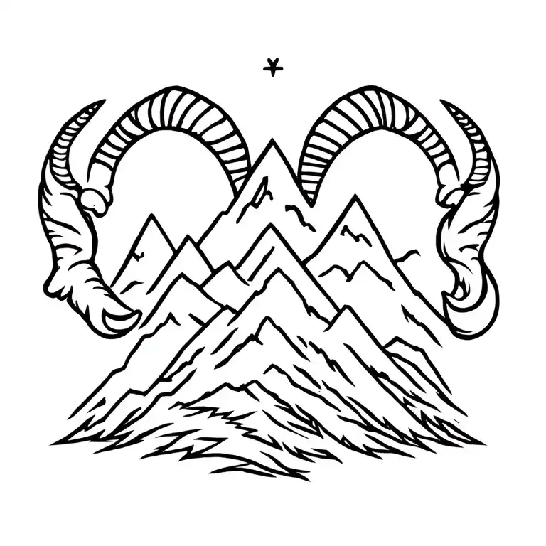 capricorn zodiac symbol and mountain and image jesus christ tattoo design idea