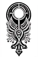 Labyrinth anishine the core a circle with ankh and everything round tattoo design idea