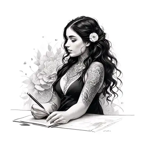 Sarah writes in hyéroglyph of tattoo design idea