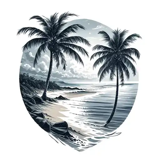 beach themed coordinates  tattoo design idea