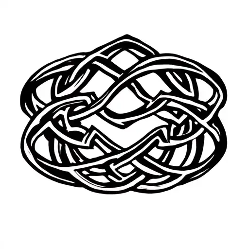 Ouroboros using celtic knots weaving, forming a ring, simple tattoo design idea