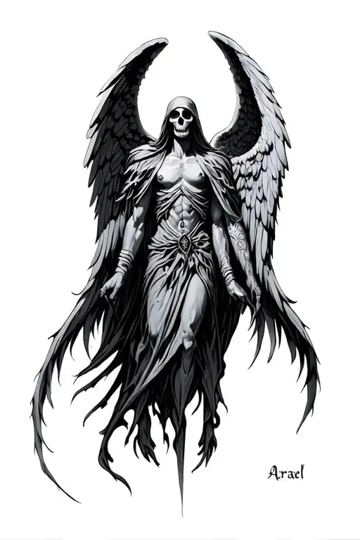azrael angel of death tattoo design idea