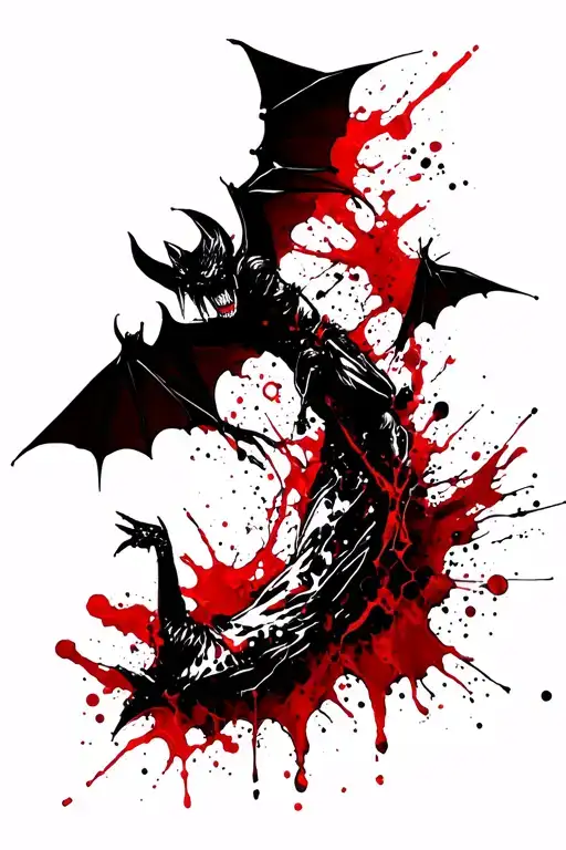 bats flying tattoo design idea