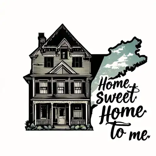 home sweet home to me Tennessee state outline tattoo design idea