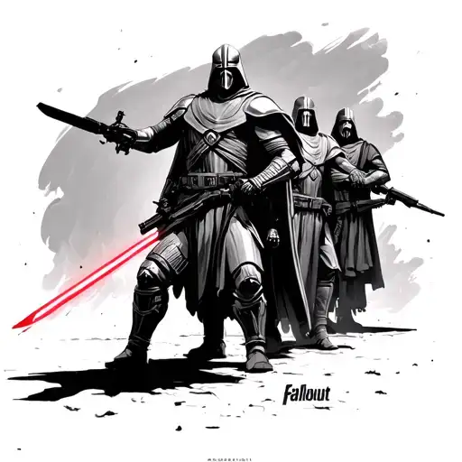 sith warriors alongside Caesars legion from fallout New Vegas tattoo design idea