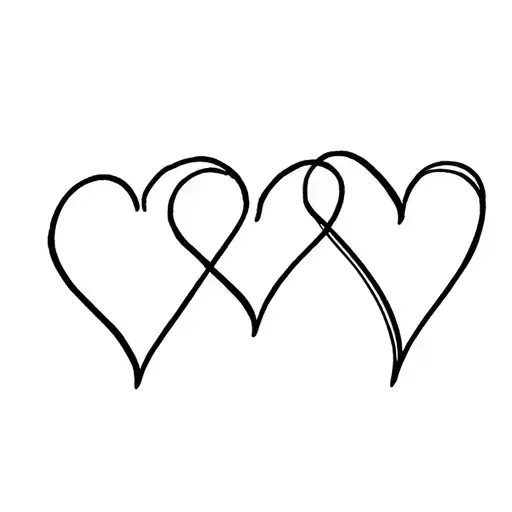 3 hearts connected tattoo design idea