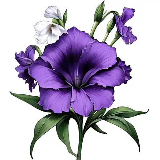 lilly of valley, violet, gladiolus, morning glory tattoo design idea