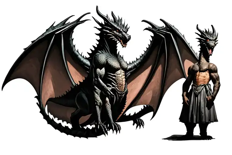 long live the brothers we grew up stand strong god has a plan for me wait and see dragon  tattoo design idea