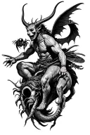 devil riding a hornet tattoo design idea