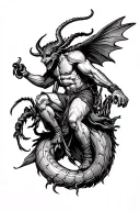 devil riding a hornet tattoo design idea