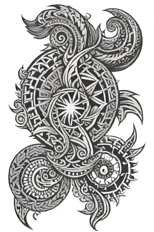 Haiti Tribal Patterns Half Sleeve tattoo design idea