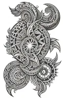 Haiti Tribal Patterns Half Sleeve tattoo design idea