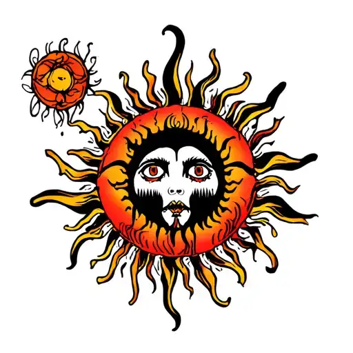 Crying Sun tattoo design idea