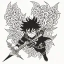 Asta Black Clover tattoo design idea