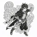 Asta Black Clover tattoo design idea