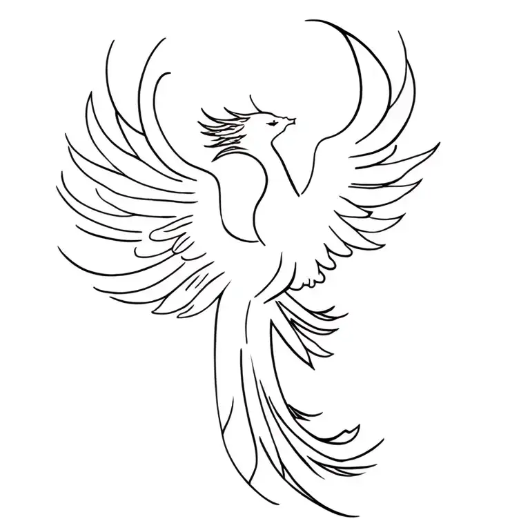 Feminine Phoenix tattoo design idea
