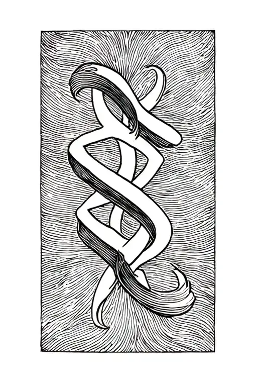 Hebrew letter aleph intertwined tattoo design idea