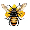 bee and honey comb tattoo design idea