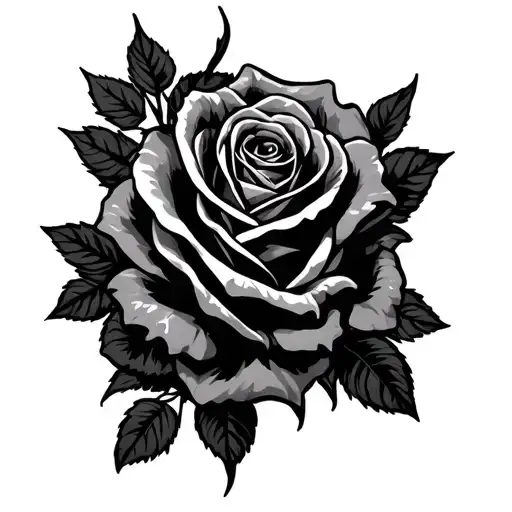 666 with roses tattoo design idea