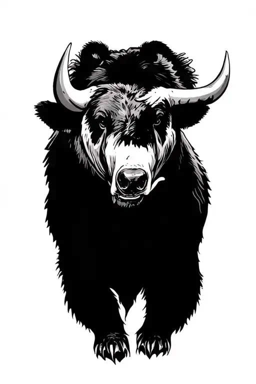Bear and Wallstreet bull fighting. I would like you also had a background candy chart tattoo design idea