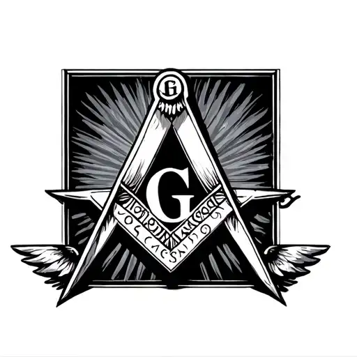 freemason square tattoo design idea