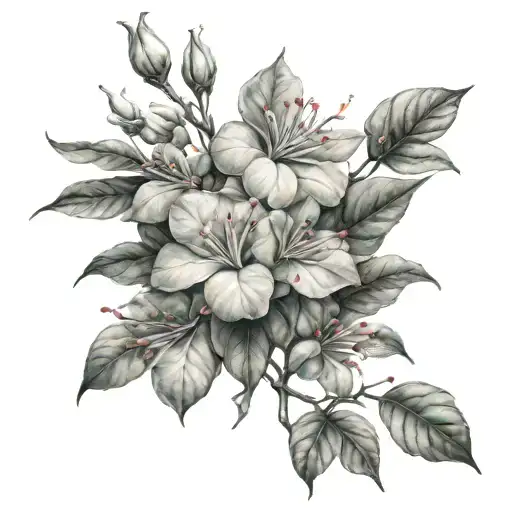 bougainvillea flowers tattoo design idea