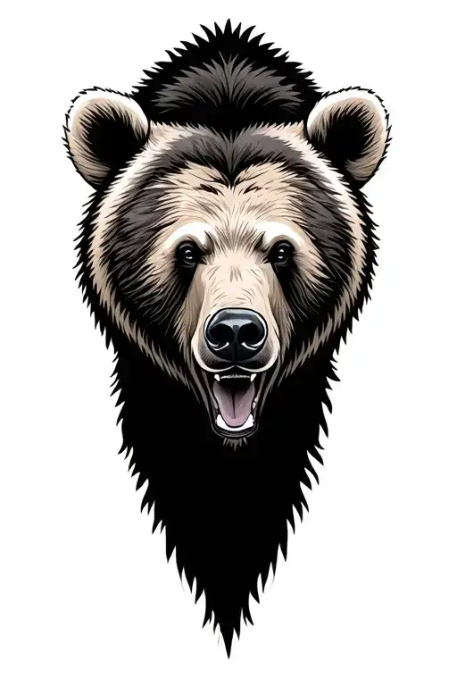 grizzly bear head tattoo design idea