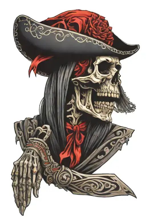 santa muerte inspired by scarface movie tattoo design idea