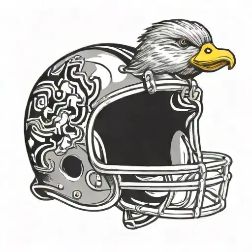 rubber ducky football helmet tattoo design idea