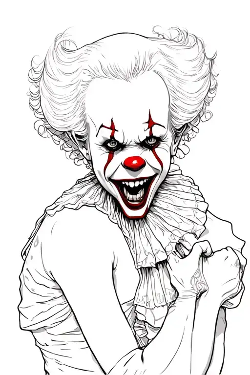 pennywise choking out a person tattoo design idea