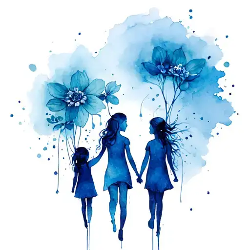 mother with two daughters and one son tattoo tattoo design idea