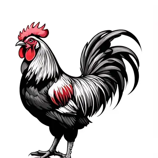 Jewish rooster tattoo design idea