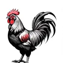 Jewish rooster tattoo design idea