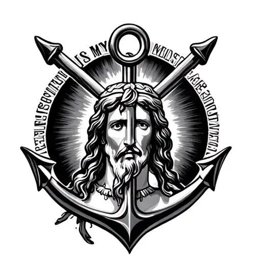 jesus is my anchor tattoo design idea