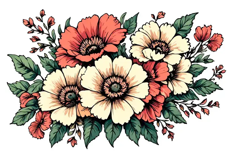 Flowers complicity family sex time tattoo design idea